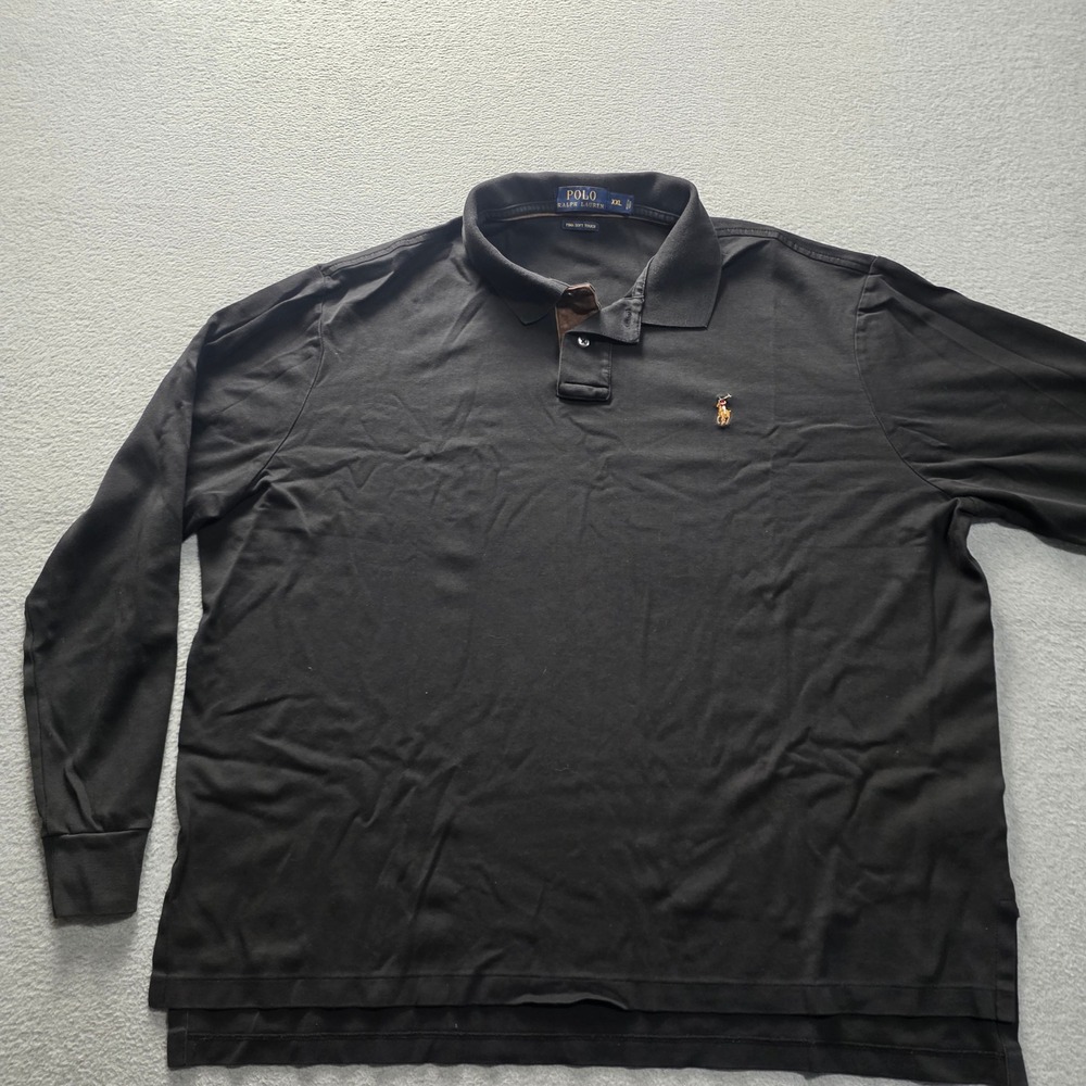 Polo Ralph Lauren Long Sleeve Polo Shirt Mens XXL Black College preppy old money
